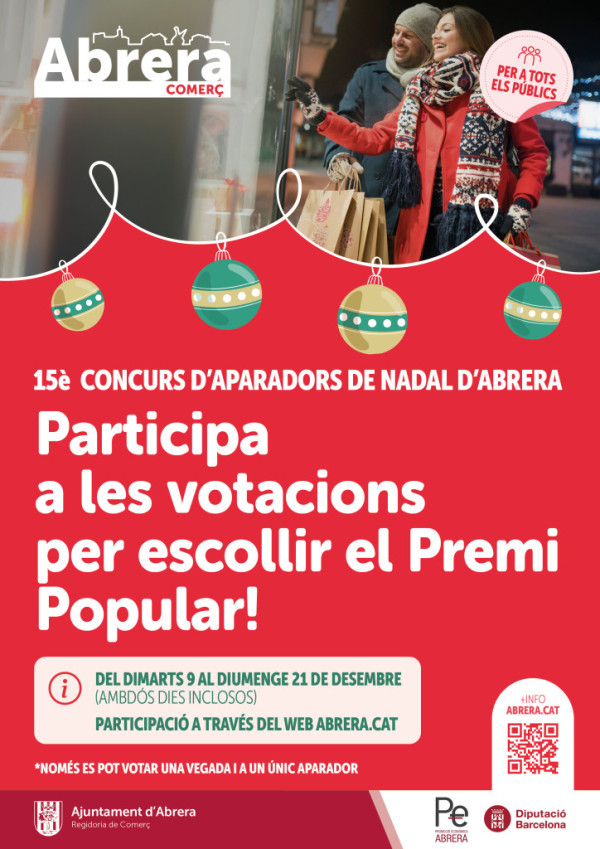 Cartell votacions premi popular 15è Concurs d'Aparadors de Nadal d'Abrera 2025