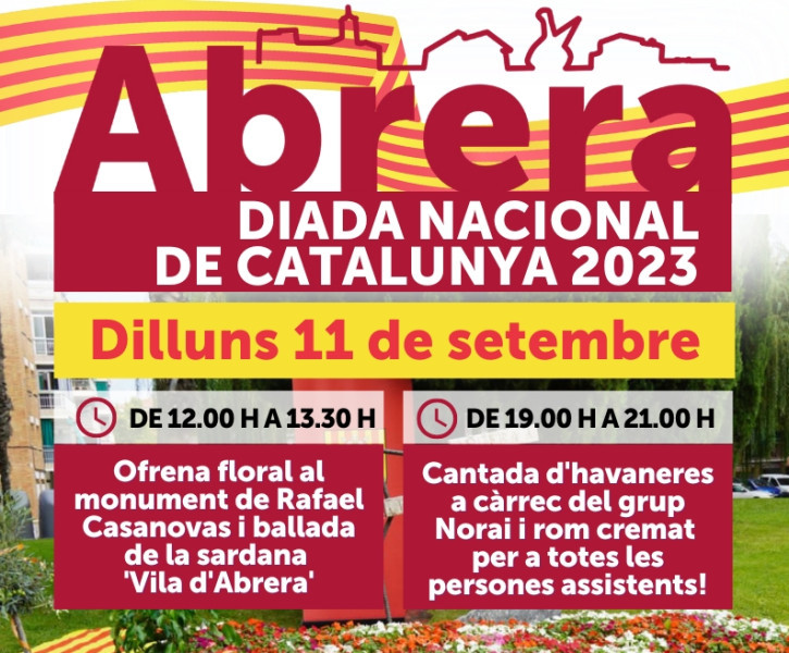 A Abrera commemorarem l'11 de setembre, Diada Nacional de Catalunya