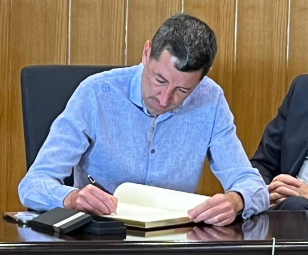 Rebem la visita de l’alcalde de Berga, Ivan Sànchez, i el regidor d'Esports, Guillem Canal