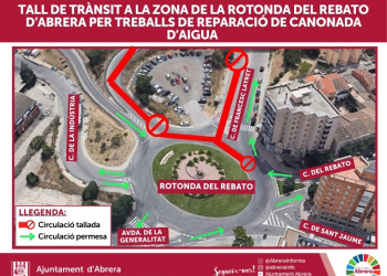 Amb motiu dels treballs de reparació de la canonada general del dipòsit d'aigua que abasteix el barri del Rebato d'Abrera, s'ha procedit al tall puntual del trànsit en diversos punts així com del subministrament d'aigua en diferents carrers