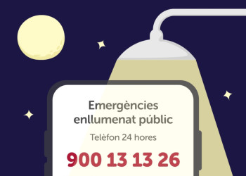 A Abrera millorem el nostre espai públic! Nou telèfon gratuït per comunicar les incidències en l’enllumenat públic urbà: T. 900 13 13 26