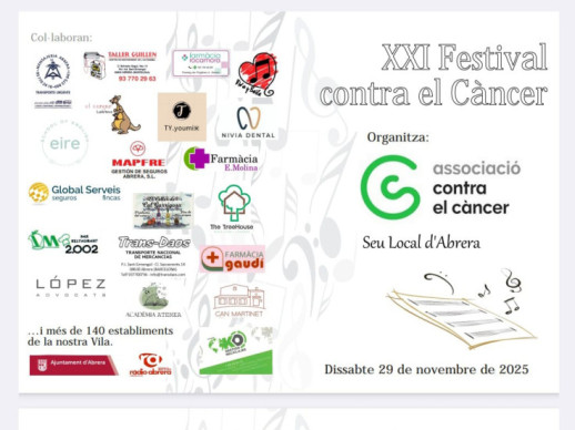 Cartell XXI Festival Contra el Càncer d'Abrera 2025