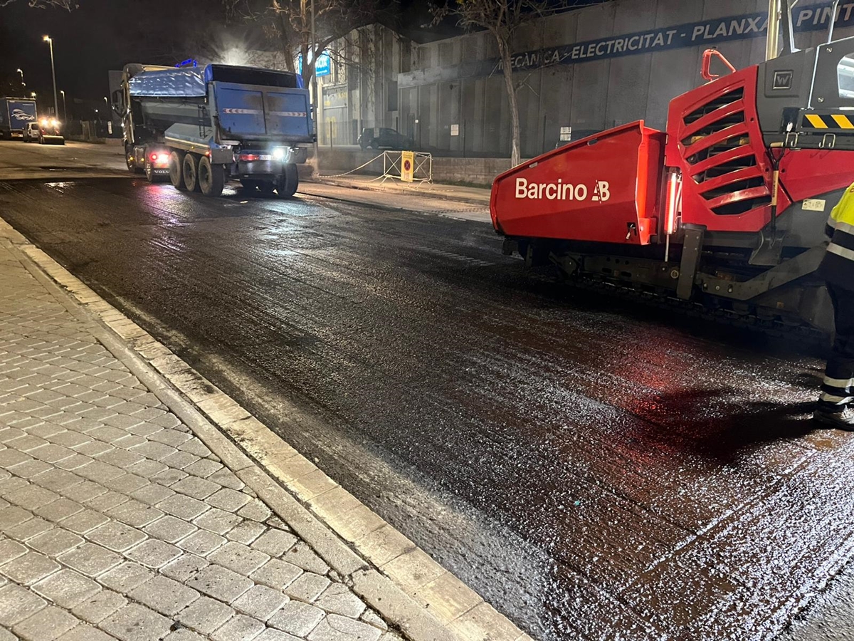 Duem a terme actuacions nocturnes d’asfaltatge i millora de la via pública per minimitzar les afectacions al trànsit
