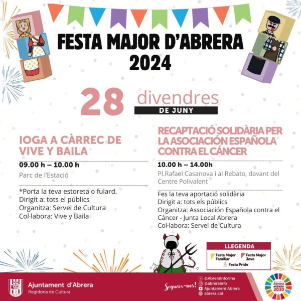 Festa Major 2024: Programació de divendres 28 de juny de 2024