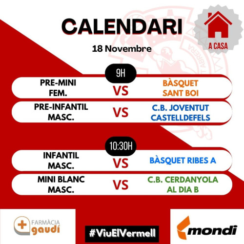 Partits CBA dissabte 18.11.23 - Local