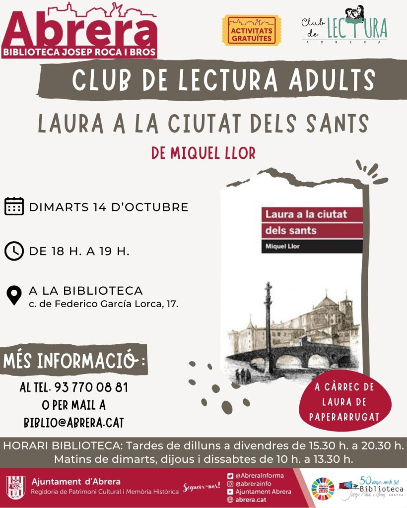 Atenció! La Biblioteca Josep Roca i Bros d'Abrera ha engegat el nou curs amb activitats per a tothom! Preneu nota! Us hi esperem!