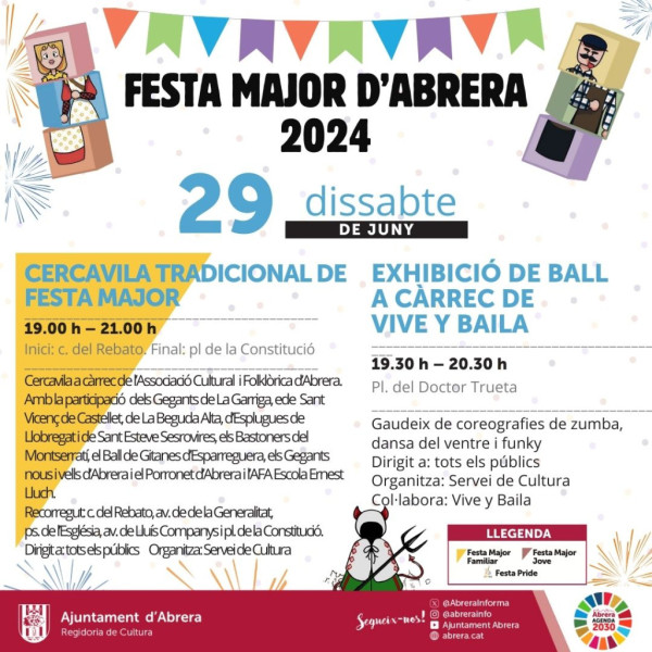 Festa Major 2024: Programació de dissabte 29 de juny