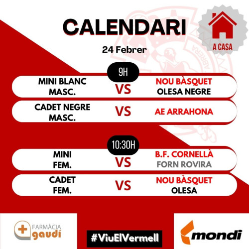 Partits Club Bàsquet Abrera 24-25 febrer 2024 1
