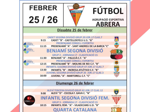 Partits AE ABRERA - 25 i 26.02.23 - LOCAL