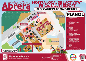 Abrera amb l'esport! El dissabte 24 de maig, participeu en la 2a edició de la Mostra Local d'Activitat Física, Salut i Esport, amb activitats inclusives per a tothom!