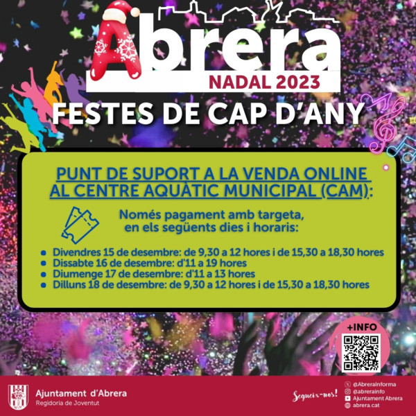 Suport venda entrades cap d'any al CAM