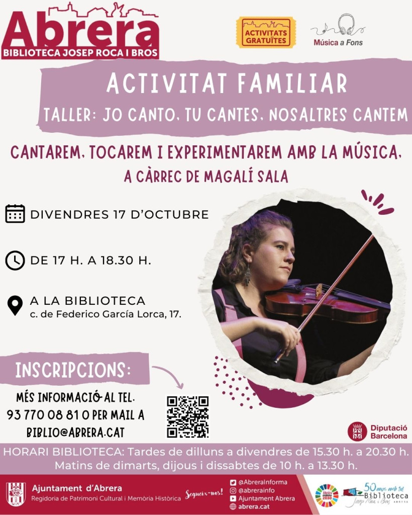 Atenció! La Biblioteca Josep Roca i Bros d'Abrera ha engegat el nou curs amb activitats per a tothom! Preneu nota! Us hi esperem!