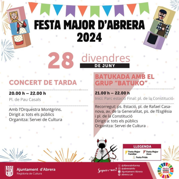 Festa Major 2024: Programació de divendres 28 de juny de 2024