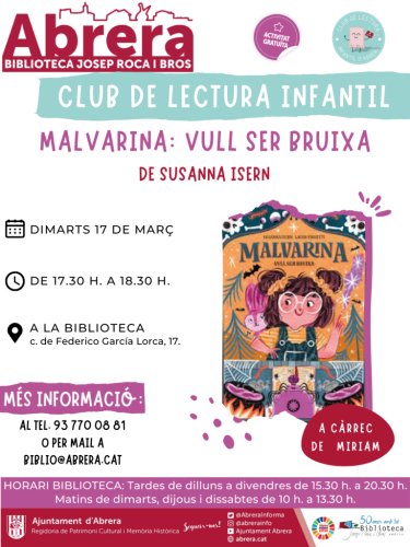 Biblioteca Josep Roca i Bros. Club Lectura Infantil. Març 2026
