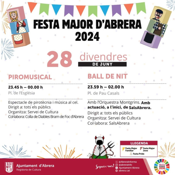 Festa Major 2024: Programació de divendres 28 de juny de 2024
