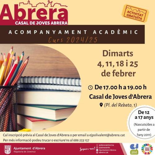 Casal de Joves. Taller d'acompanyament acadèmic, febrer 2025