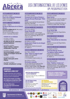 Abrera Municipi 100% Feminista! Durant tot el mes de març commemorarem el Dia Internacional de les Dones amb propostes per a tota la ciutadania