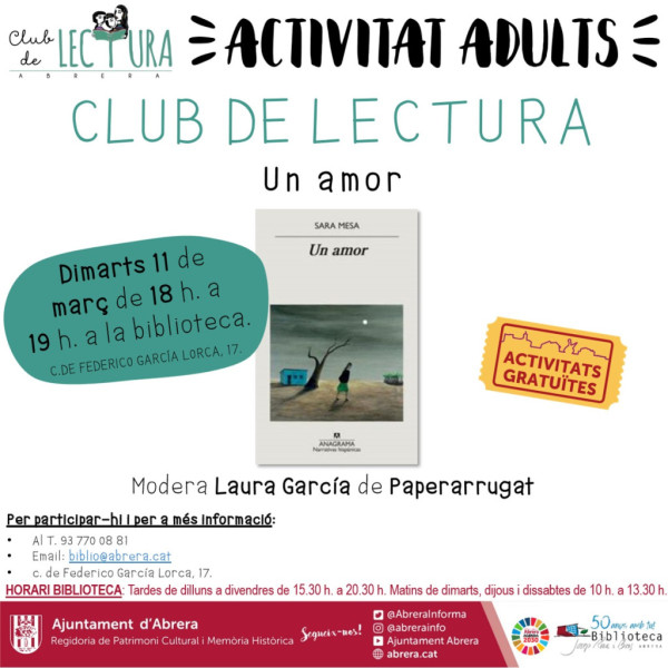 Activitats Biblioteca Josep Rocai Bros - Març 2025 - Club adults.jpg