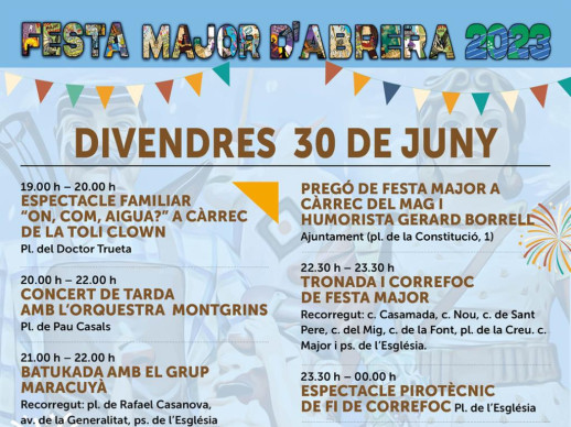 Festa Major 2023 - Activitats divendres 30 de juny 01