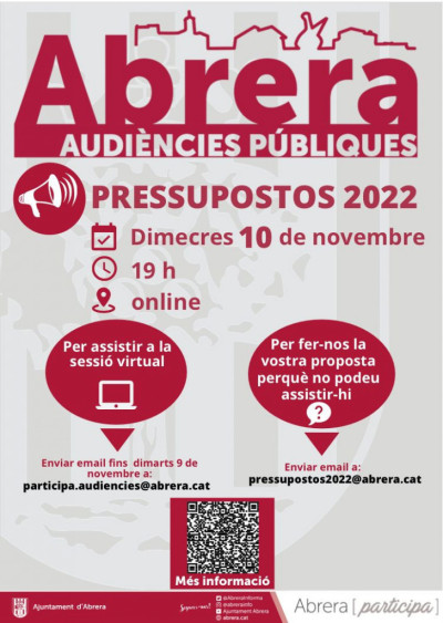 Participa a l'audiència Pública dels Pressupostos 2022