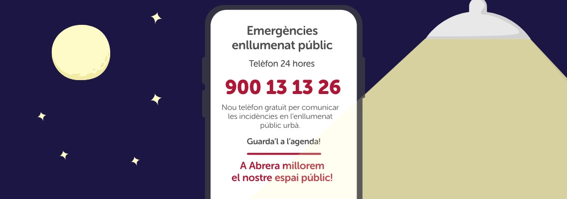 NOU TELÈFON GRATUÏT PER COMUNICAR LES INCIDÈNCIES EN L'ENLLUMENAT PÚBLIC URBÀ