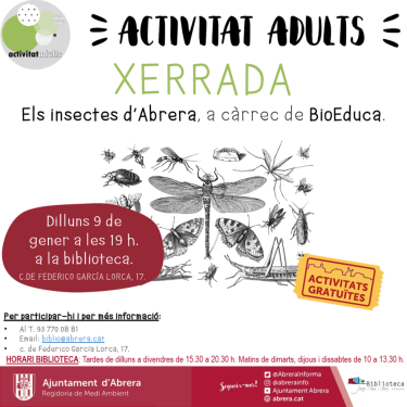 Biblioteca Josep Roca i Bros - Xerrada Els insectes d'Abrera dilluns 9 de gener 2023.png