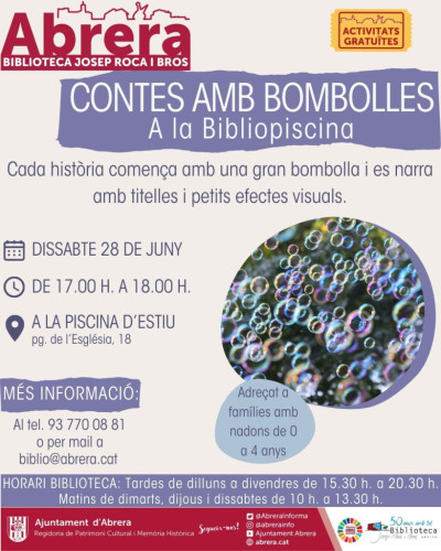 Biblioteca Juny 2025 - Conte Bibliopiscina