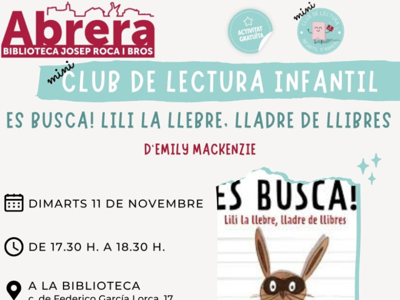 Biblioteca novembre 2025 - Club lectura infantil