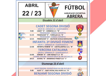 Calendari partits AE Abrera 22-23 ABRIL 2023 - A CASA