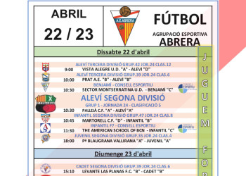 Calendari partits AE Abrera 22-23 ABRIL 2023 - A FORA