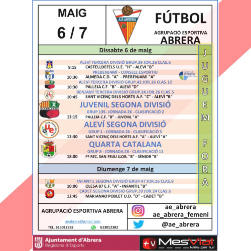 Calendari partits AE Abrera - Dissabte 6 i diumenge 7 de maig 2023 - A fora.jpg