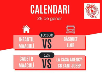 Calendari partits CB Abrera - Dissabte 28 de gener - A Casa (2)