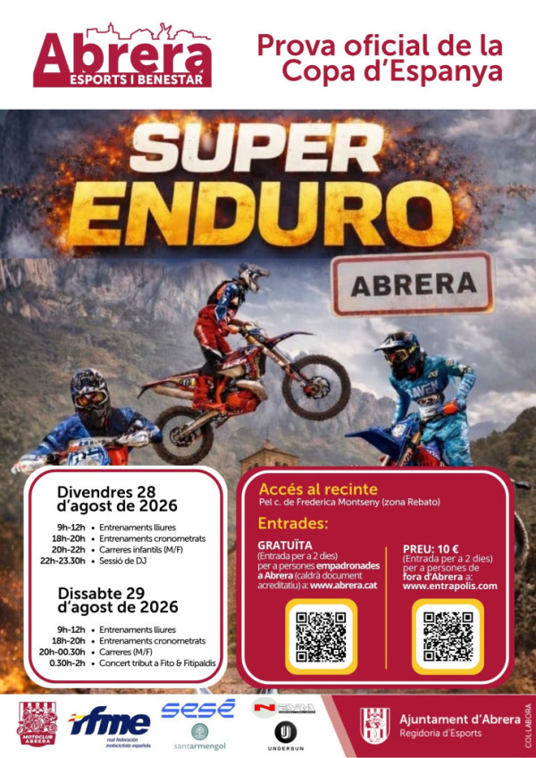 Cartell Camionat d'Espanya de Super Enduro d'Abrera del 28 i 29 d'agost de 2026