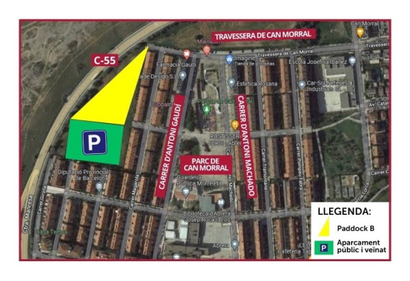 Campionat d'Espanya de Trial. Canvis provisionals de trànsit i estacionaments de vehicles a Can Morral