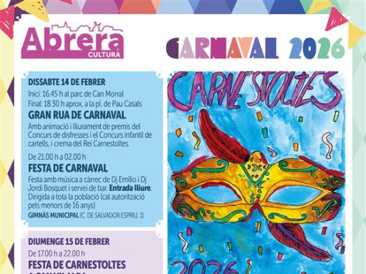 Cartell de la Programació del Caranval 2026 a Abrera