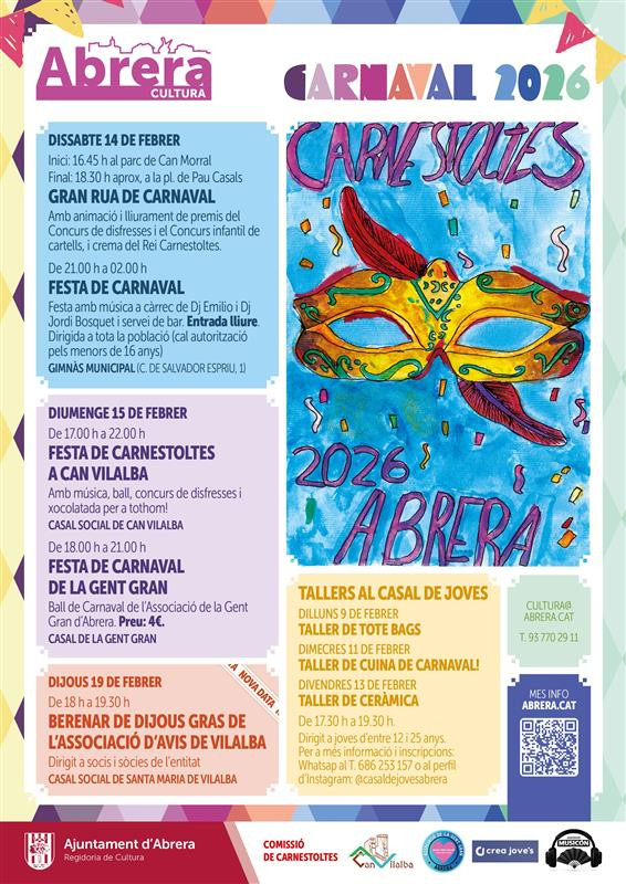 Cartell de la Programació del Caranval 2026 a Abrera