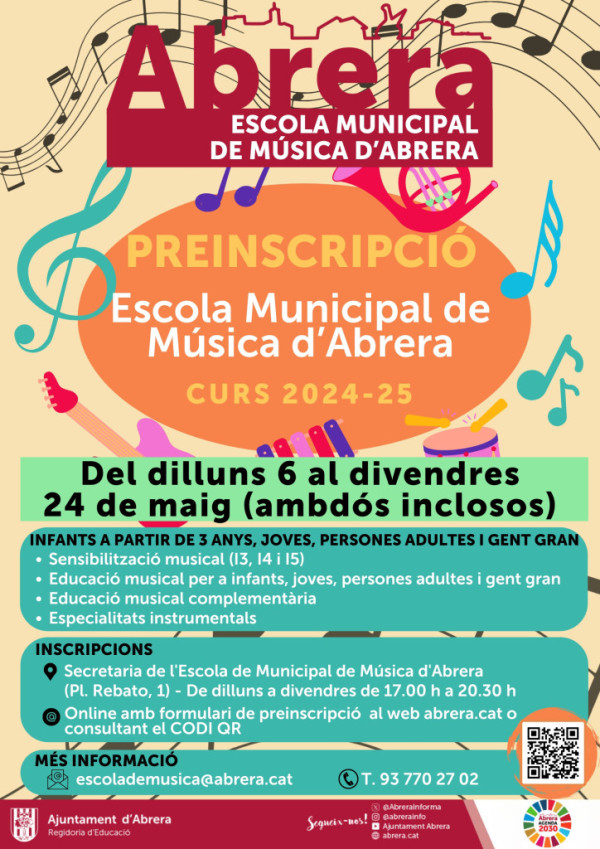 PREINSCRIPCIÓ ESCOLA MÚSICA 2024-2025