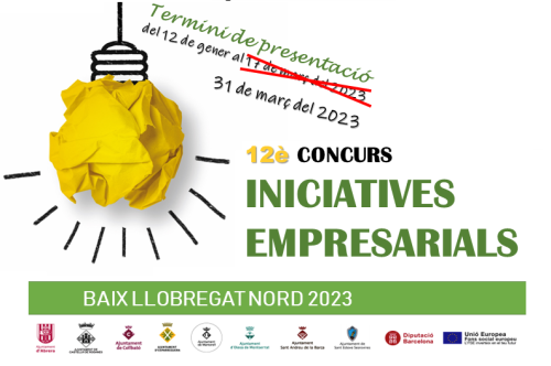 Ampliem el ternimi de presentació de propostes del 12è Concurs d'Iniciatives Empresarials del Baix Llobregat Nord fins divendres 31 de març de 2023