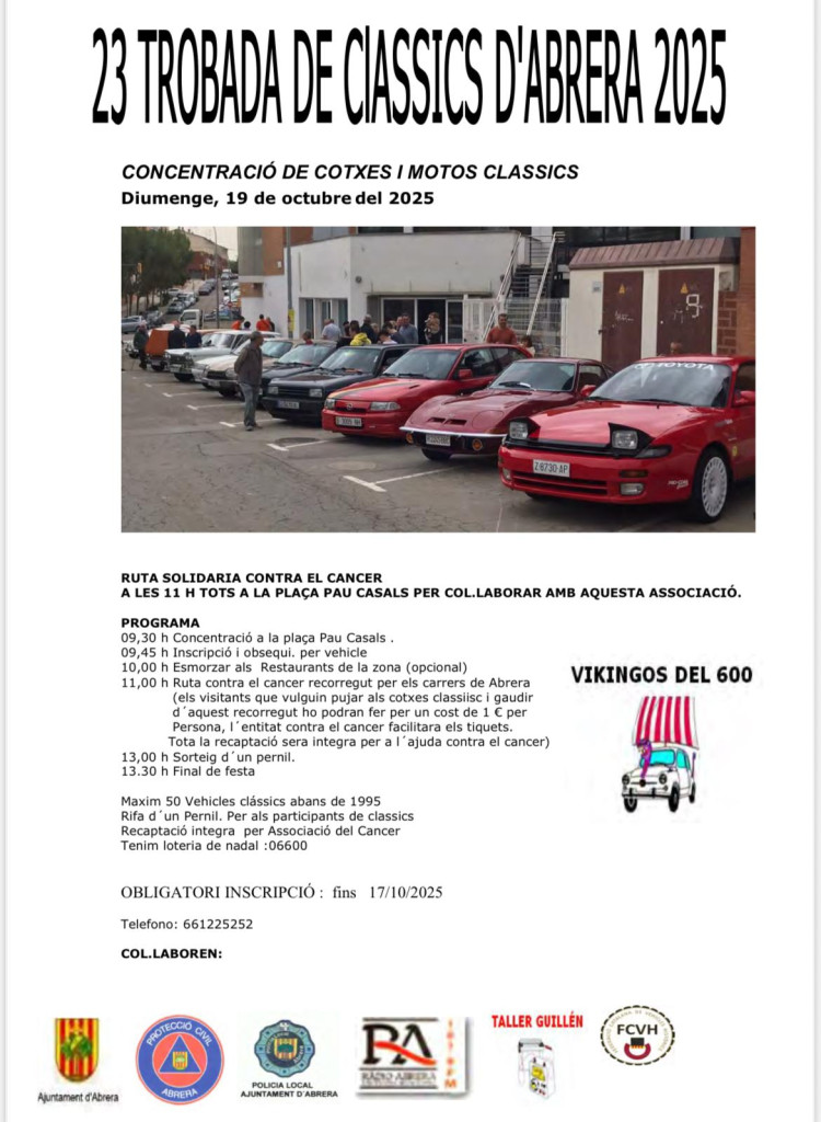 Cartell 23a Trobada de clàssics d'Abrera 2025