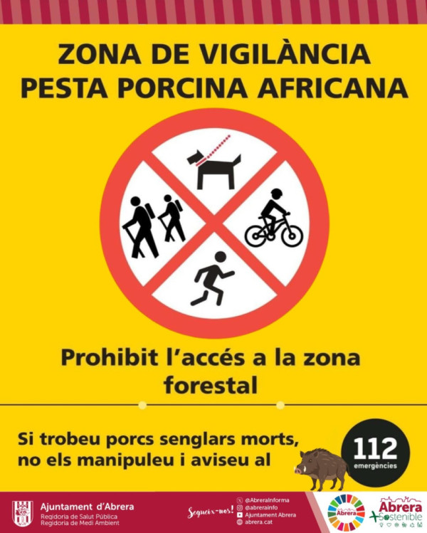 Mesures de control de la pesta porcina africana (PPA) a Abrera