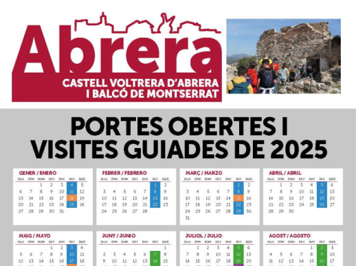 CARTELL CALENDARI PORTES OBERTES I VISITES CASTELL 2025