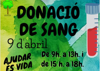 Cartell Campanya de donació de sang de l'Escola Francesc Platón i Sartí 09-04-24