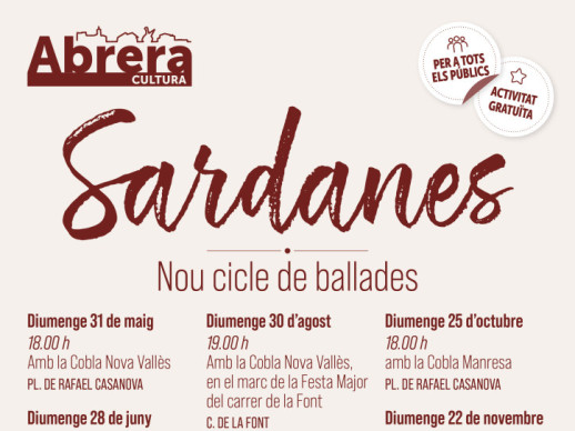 Impulsem un nou cicle de ballades de sardanes amb la col·laboració d'Abrera Sardanista