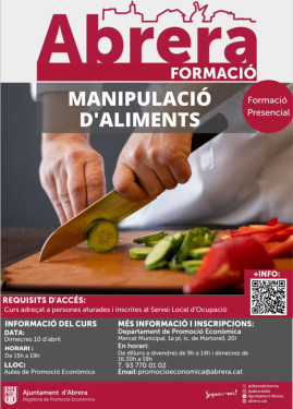 Cartell curs manipulació d'aliments abril 2024