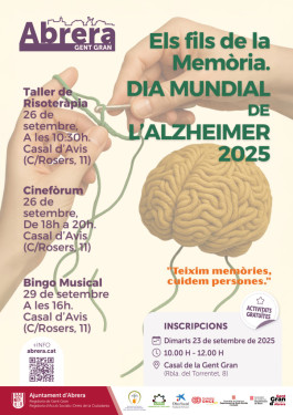 A Abrera commemorem el Dia Mundial de l'Alzheimer 2025 amb diverses activitats al Casal de la Gent Gran