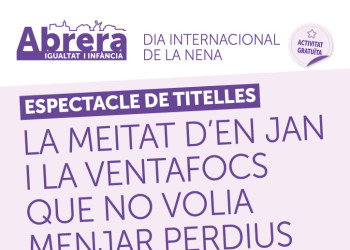 El proper dissabte 11 d'octubre, commemorarem el Dia Internacional de la Nena amb un espectacle familiar de titelles a la Casa de Cultura i una exposició al vestíbul de la Biblioteca