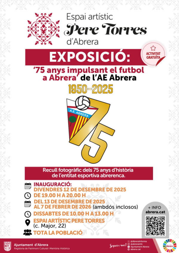 Espai Artístic Pere Torres d'Abrera - Exposició '75 anys impulsant el futbol a Abrera'