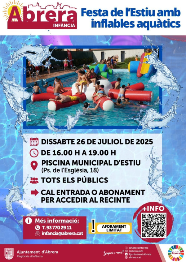 Cartell Festa de l'Estiu 2025 a la Piscina Municipal d'Estiu