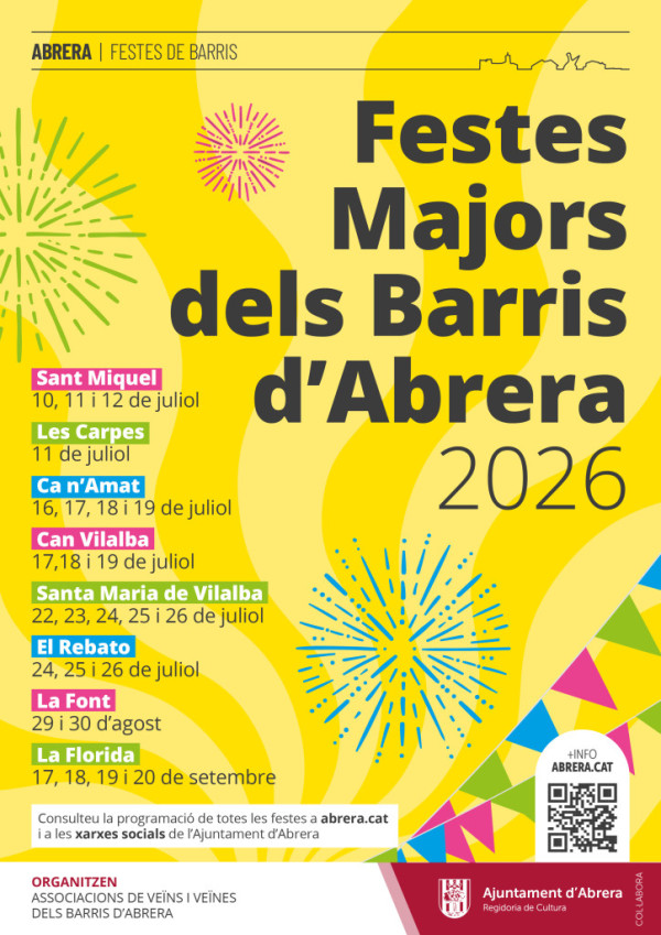 Cartell genèric Festes Majors dels Barris d'Abrera 2026