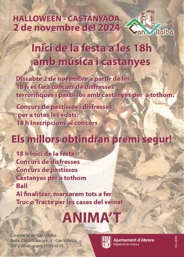 Cartell Halloween 2024 AAVV Can Vilalba
